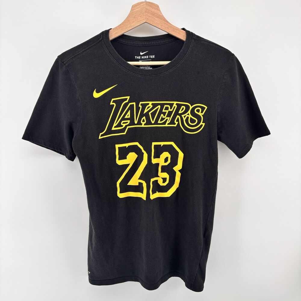 Nike Lakers LeBron James #23 The Nike Tee Dri-FIT Men's Small Black